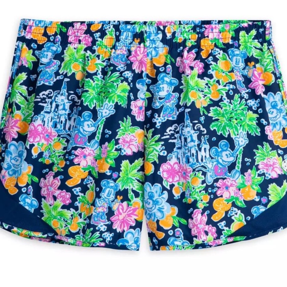 Lilly Pulitzer Navy Floral & Tropical Print Athletic Shorts